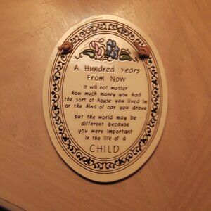 Porcelain wall plaque, positive, loving words, genuine hand crafted
